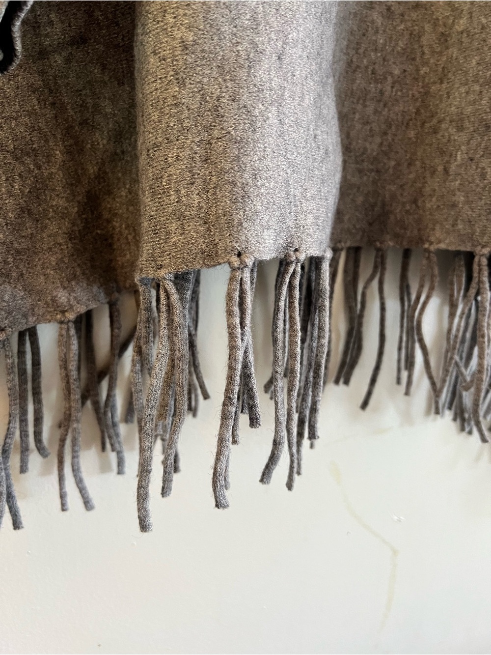 Love Token Gray Turtleneck Fringe Poncho with Side Ties - Picture 3 of 8